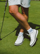 A golf player using Sap's socks in blue. #color_blue
