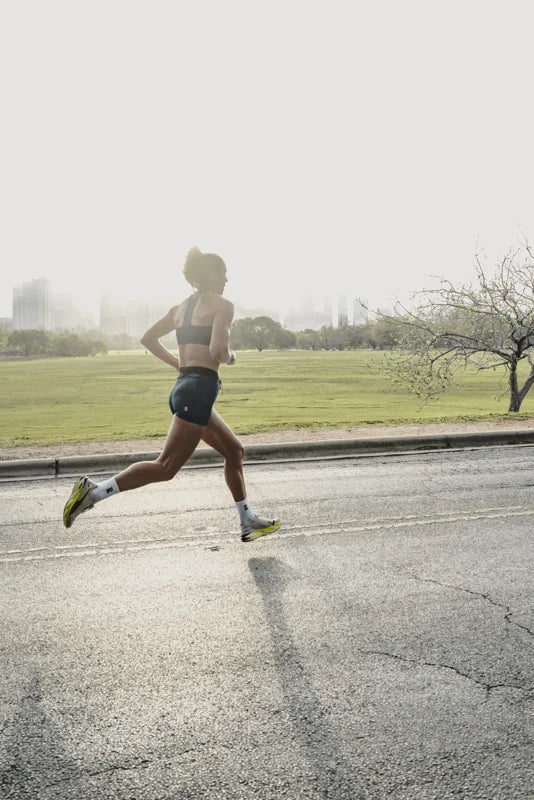 A runner out for a morning run